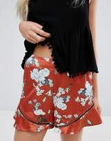 Thumbnail for your product : Missguided Petite Floral Rust Shorts