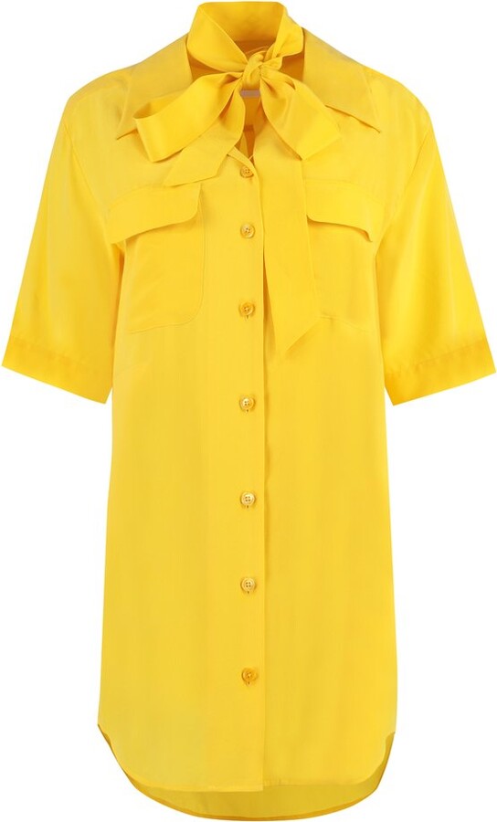 Equipment Tied Fastened Mini Shirt Dress