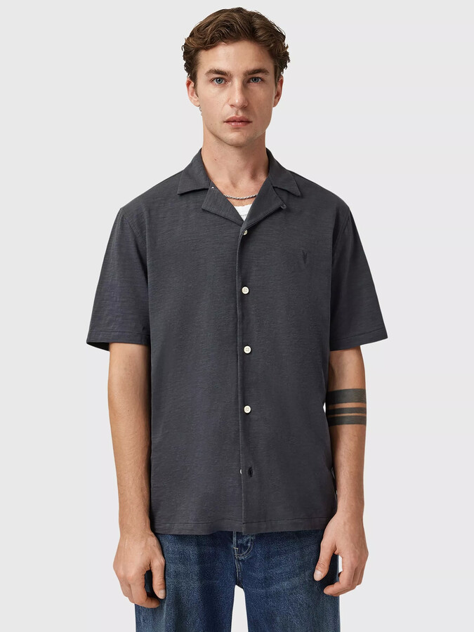 AllSaints Irwin Leather Shirt ShopStyle
