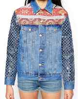 Thumbnail for your product : ASOS Denim Boyfriend Jacket with Embellished Sleeve