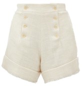 Thumbnail for your product : ODYSSEE Marlin High-rise Cotton-blend Tweed Shorts - Ivory