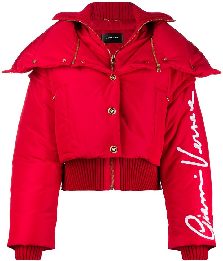 Versace GV Signature puffer jacket - ShopStyle