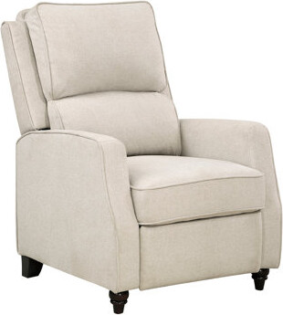 Latitude Run Fabric Upholstered Push Back Reclining Chair Comfort Solid Wood