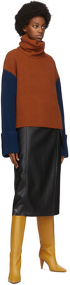 VVB Orange and Beige Wool Jumbo Cuff Jumper Sweater