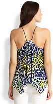 Thumbnail for your product : Milly Cheetah-Print Draped Tank Top