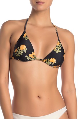 Vix Flower Print Triangle Bikini Top