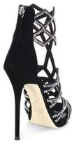 Thumbnail for your product : Giuseppe Zanotti Crystal-Embroidered Suede Sandals