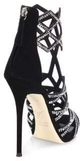 Giuseppe Zanotti Crystal-Embroidered Suede Sandals