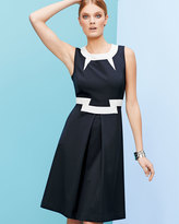 Thumbnail for your product : Magaschoni Sleeveless Colorblock A-Line Dress, Navy/White