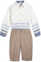 Thumbnail for your product : HUGO BOSS Striped Long-Sleeve Poplin Shirt, White, Size 4-10