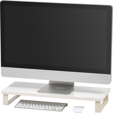PISKEKAT IRIS USA 1-Tier Multi-Purpose Modern PC Monitor Organizer Stand with Metal Legs, Ergonomic Desktop and Countertop Riser for Computer Laptop TV...