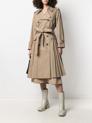 RED Valentino Double-Breasted Pleated Coat