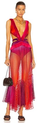 PatBO Ombre Sleeveless Netted Beach Dress in Pink