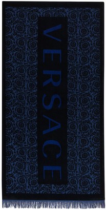 Versace Intarsia Logo Beach Towel