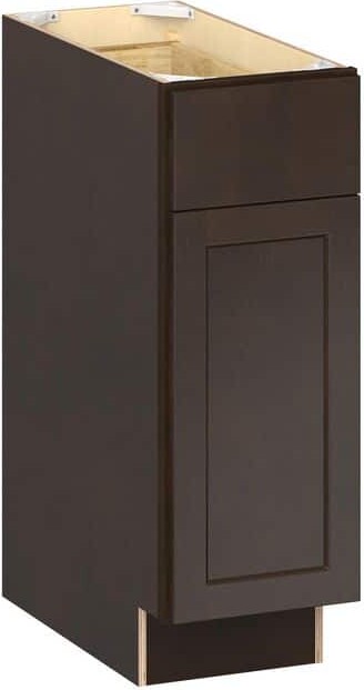 J COLLECTION Emerson Cocoa Base 1 drawer with Right door Ready to Assemble Kitchen Cabinet (12 in. W x 34.5 in. H x 24 in. D)