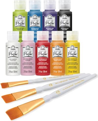 FolkArt® Paint For Plastic™ Paint & Brush Kit By Folk Art