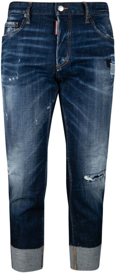 DSQUARED2 Turn-up Cuffs Distressed Jeans - ShopStyle
