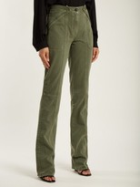 Thumbnail for your product : Valentino Washed-effect Denim Straight-leg Trousers - Dark Green