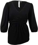Thumbnail for your product : NY Collection Women's Ruched V-Neck Jersey Top