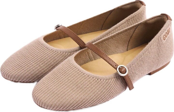 GOBI Mongolian Cashmere Mercerized Wool Cashmere Knitted Ballet Flats
