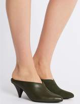 Thumbnail for your product : Marks and Spencer Leather Cone Heel Mule Shoes