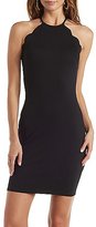 Thumbnail for your product : Charlotte Russe Scalloped Bib Neck Bodycon Dress