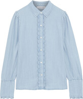 Thumbnail for your product : Frame Scalloped Tencel-chambray Shirt