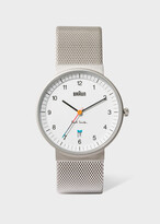 Thumbnail for your product : Paul Smith + Braun® Silver Mesh Strap Quartz Watch