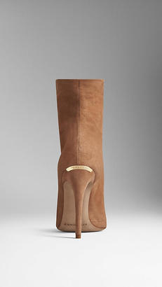 Burberry Suede Peep-toe Boots