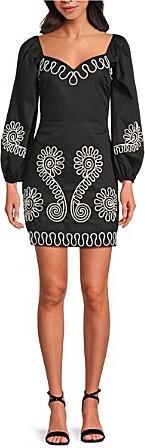 Cartagena Embroidered Long Sleeve Mini Dress