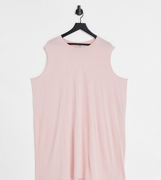 Noisy May Curve sleeveless t-shirt dress in pink