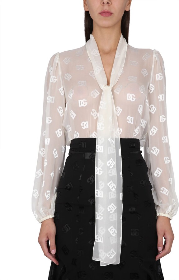 Dolce & Gabbana Devoré Satin Shirt - ShopStyle Tops