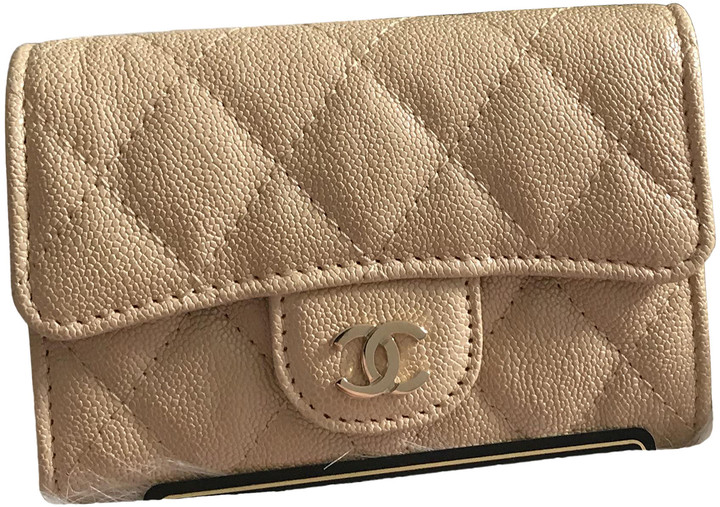 Chanel Timeless/Classique Beige Leather Purses, wallets & cases