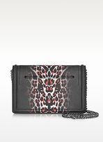 Thumbnail for your product : McQ Simple Fold Pixel Leopard Bubble Leather Clutch w/Chain