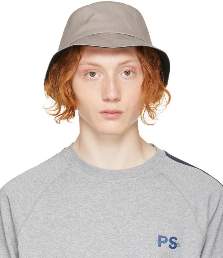 Paul Smith Grey 'PS' Bucket Hat - ShopStyle