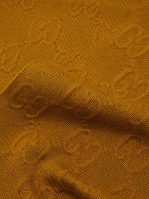 Gucci Logo-jacquard Wool-blend Scarf - Light Brown