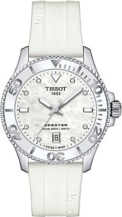Tissot Women's Seastar 1000 Quartz Analog White Silicone Strap Watch