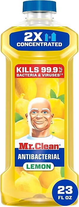 MR. CLEAN Antibacterial Multi-Surface Cleaner, Lemon Scent, 23 Fl. Oz., 6/Carton (11292CT)