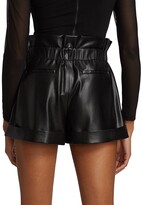 Thumbnail for your product : Alice + Olivia Reagan Vegan Leather Paperbag Shorts