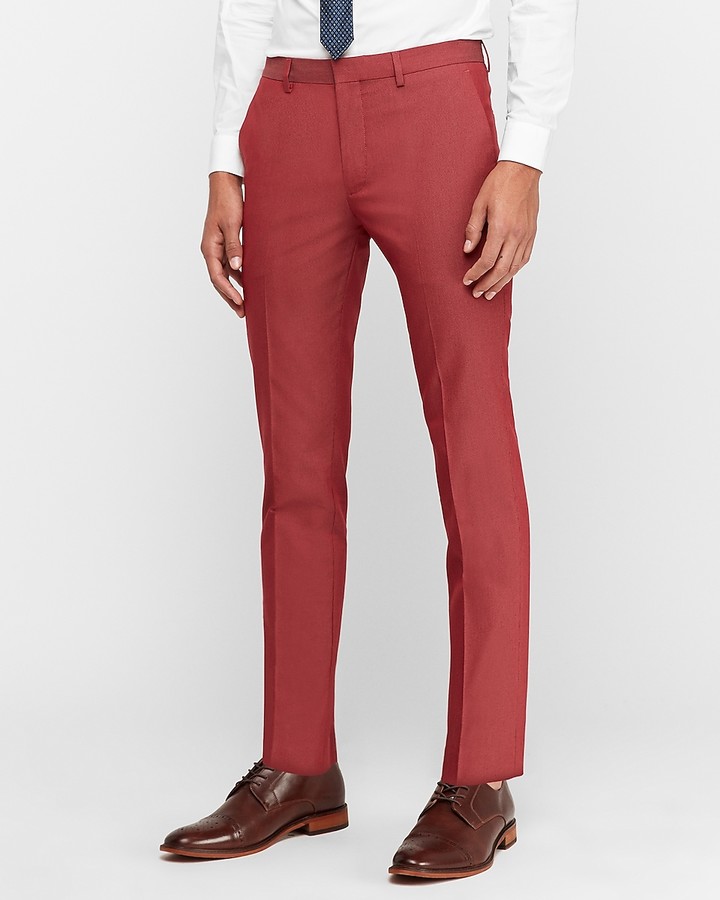 red slim fit dress pants