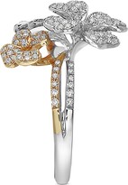 Thumbnail for your product : Effy Diamond Tri-Tone Flower Ring in 14k Gold (5/8 ct. t.w.)