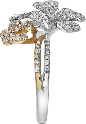Effy Diamond Tri-Tone Flower Ring in 14k Gold (5/8 ct. t.w.)