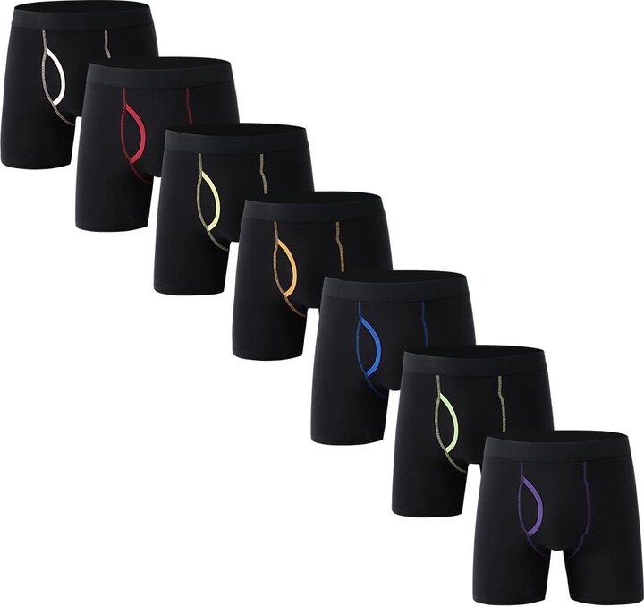 DODOMIAN Mens Underwear Boxer Briefs Soft Cotton Underwear No Ride Up