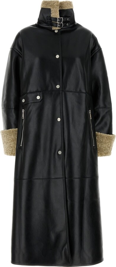 Black synthetic leather Liesel coat