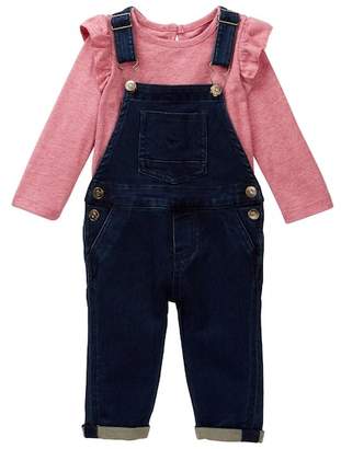 Hudson Heather Jersey Top & Overall Set (Baby Girls)