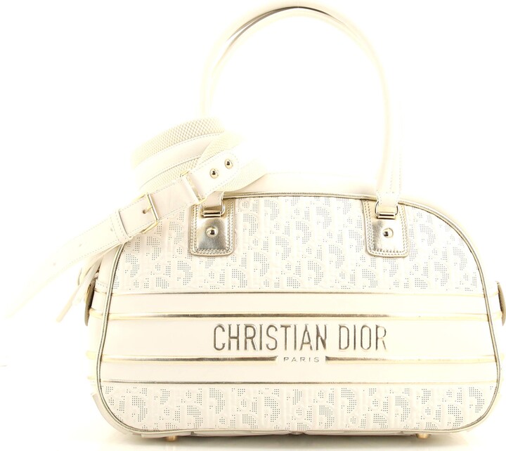 Christian Dior Pre-owned Floral-Embroidered Saddle Bag - Neutrals