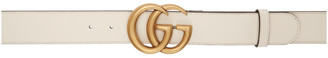 Gucci White Double G Buckle Belt