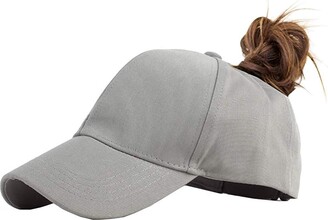 Zbrandy Womens Baseball Cap Criss Cross Ponytail Hat Adjustable Washed Pony Tail Distressed Ponycaps Bun Messy Mesh Hats Dad Twill Trucker Unisex 