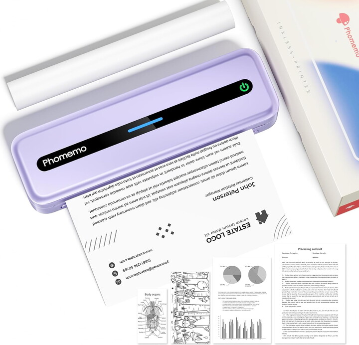 Phomemo ACPO832PL Purple Thermal Printer 8.5''X 11'' Letter