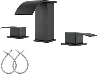 GAGALIFE 8 in. Widespread Double Handle Waterfall Spout Bathroom Vessel Sink Faucet